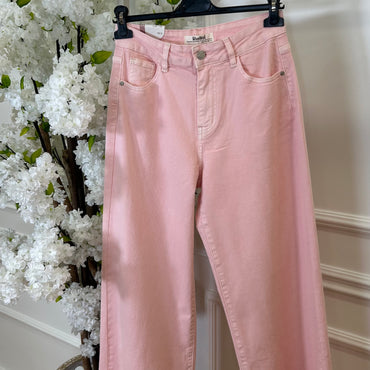 Calça de Ganga Wide Leg REDIAL Rosa