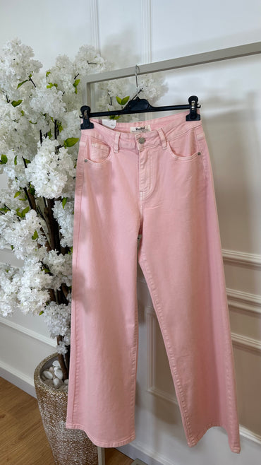 Calça de Ganga Wide Leg REDIAL Rosa