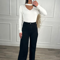 Calça de Ganga Wide Leg REDIAL preta