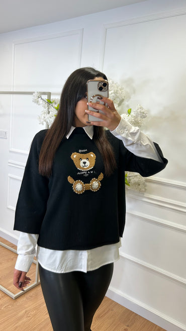 Camisola malha Urso Preto