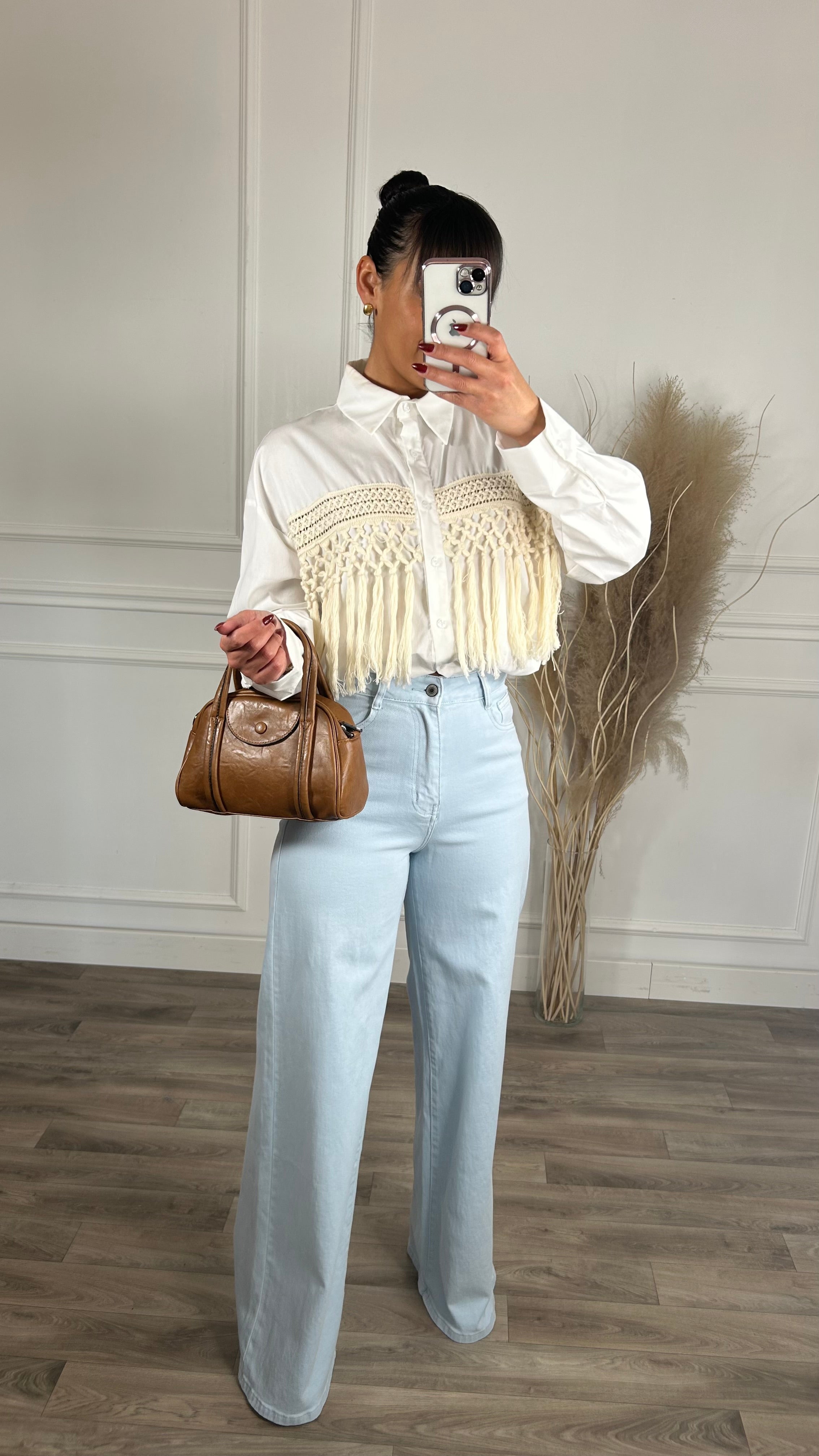 Calça de Ganga Wide Leg REDIAL azul bebé