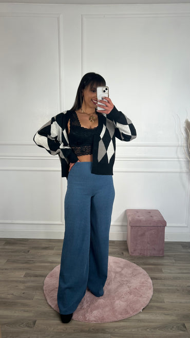 Cardigan Losangos cinza