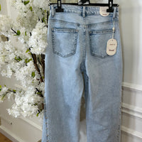 Calça de Ganga Wide Leg REDIAL com tachas