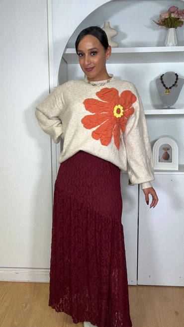 Saia Rendada Bordeaux