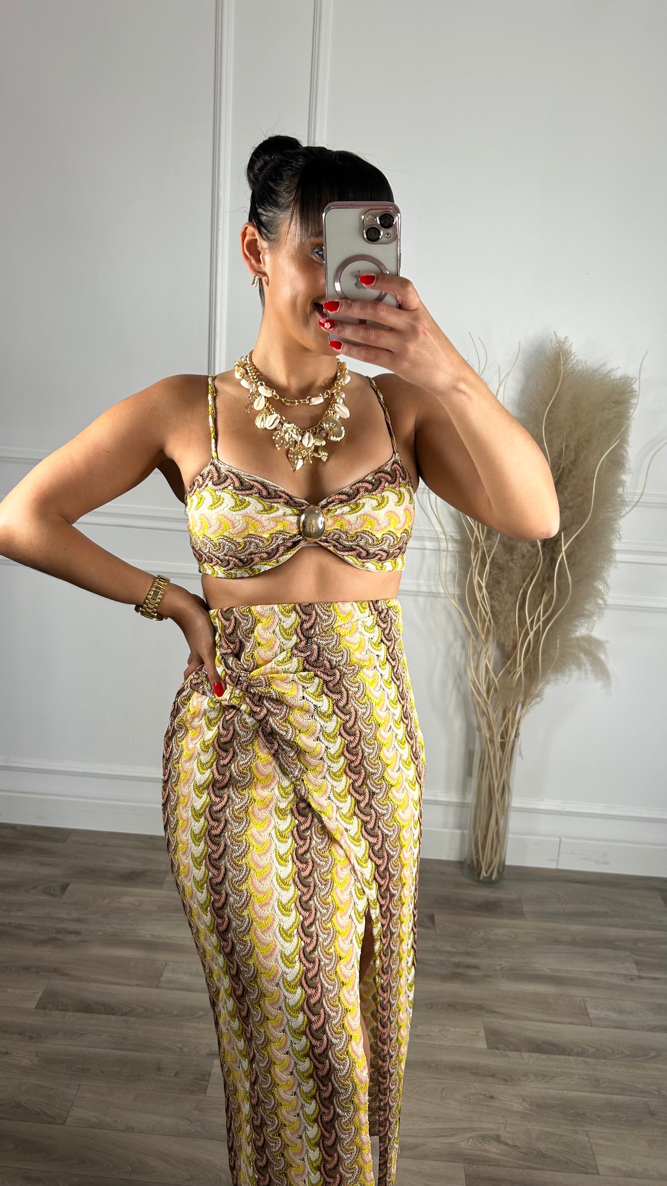Conjunto Rendado Saia + Top