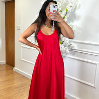 Vestido Acetinado Vermelho