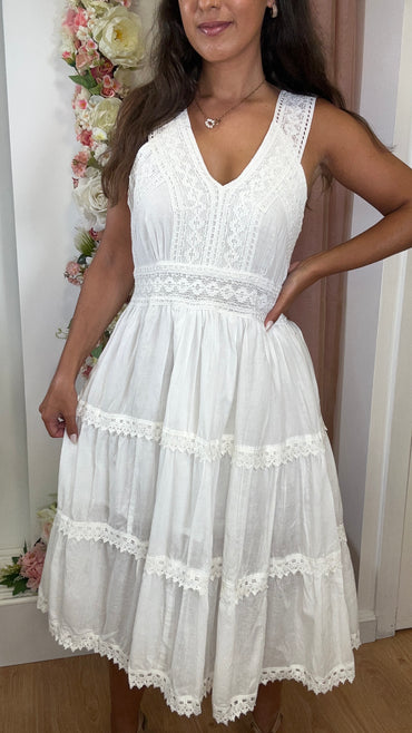 Vestido Midi de alça Larga