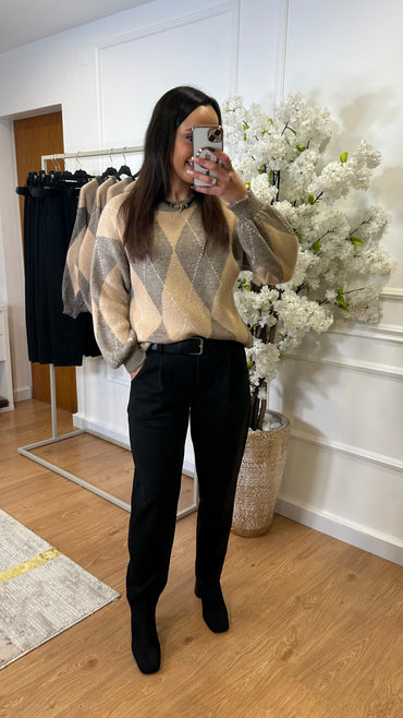 Calça Pele de Pêssego com cinto Preta