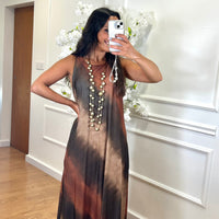 Vestido de Lycra comprido estampado