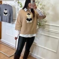 Camisola malha Urso Camel