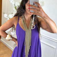 Vestido oversize de alças Roxo