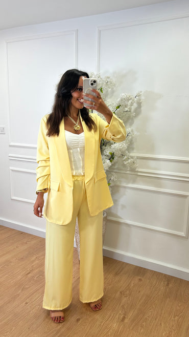 Calça com elastico Amarelo