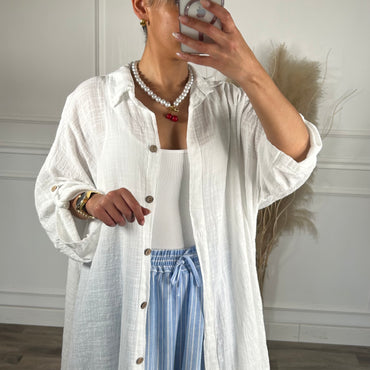 Camiseiro Branco de algodão Médio