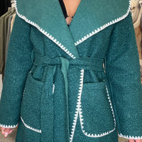 Casaco Pelinho de Cordeiro Verde Esmeralda