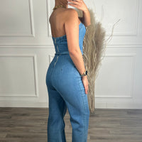 Macacão de Ganga com Botões Dourados