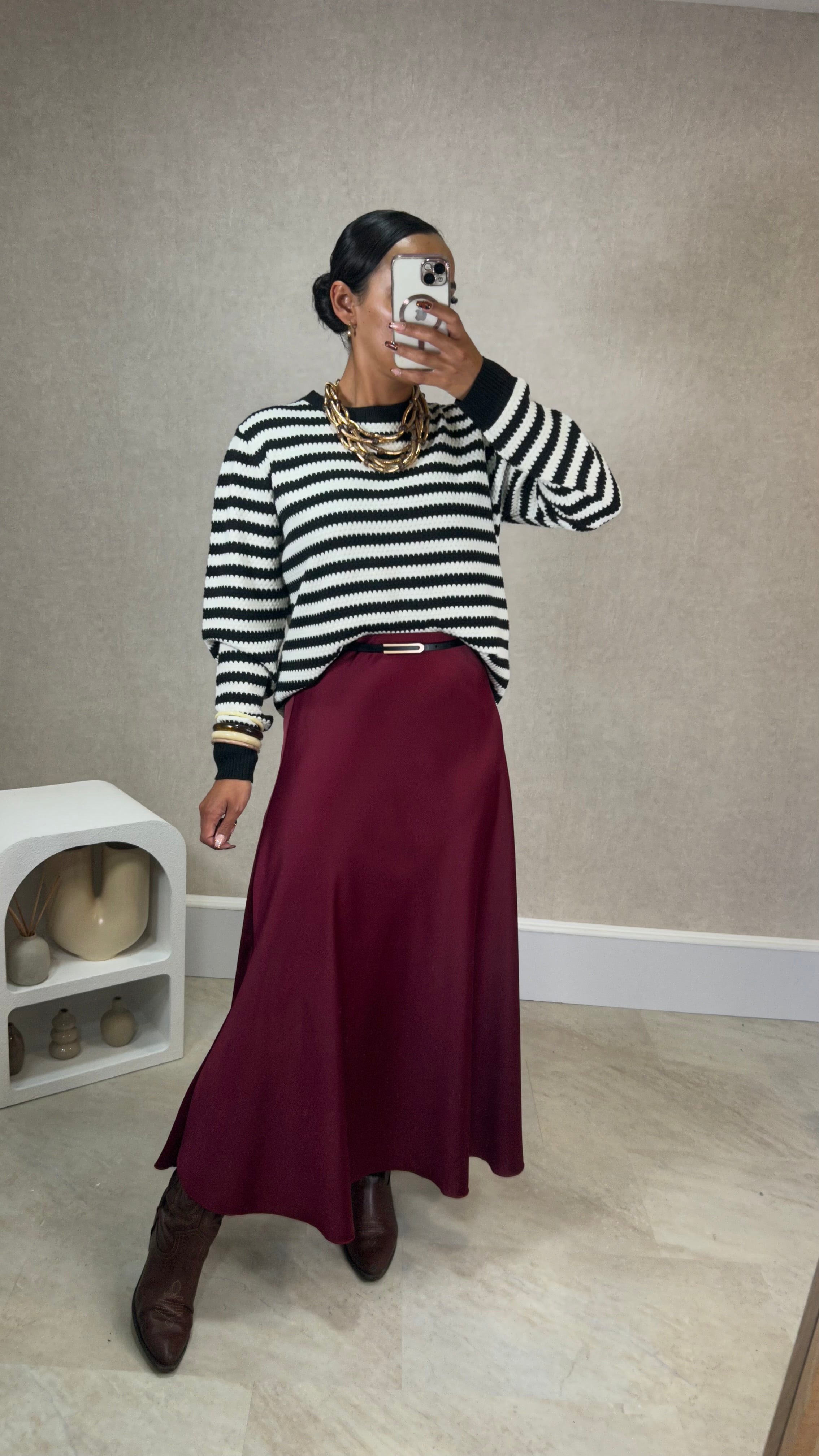 Saia Acetinada Bordeaux