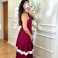 Vestido Riscas Horizontais em Bordo