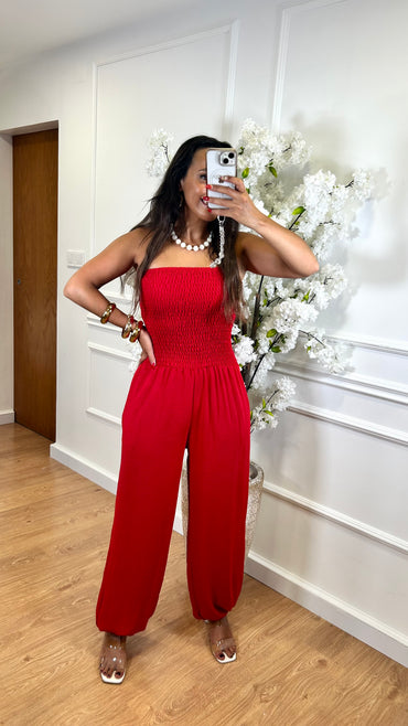 Macacao Zig Zag Vermelho