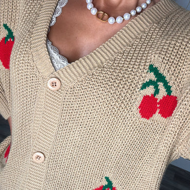 Cardigan Cherry Camel