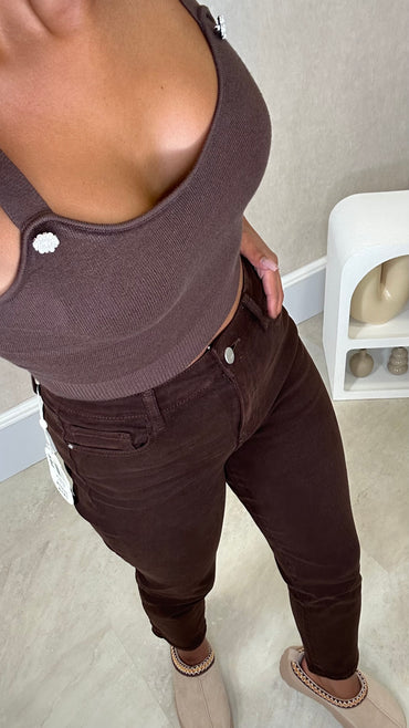 Calça Redial Mom Jeans Castanha