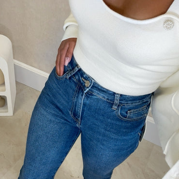 Calça Redial Mom Jeans Ganga Escura