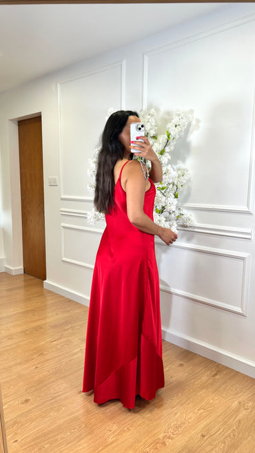 Vestido Acetinado Vermelho