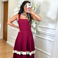 Vestido Riscas Horizontais em Bordo