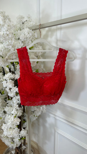 Bralette Rendada Vermelha