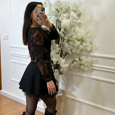 Body com Flores em Castanho