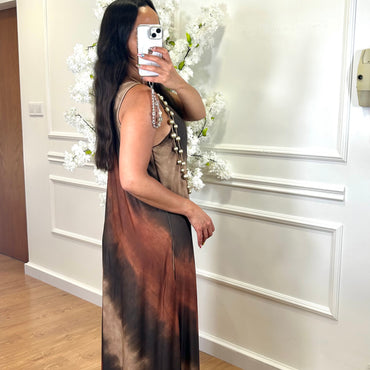 Vestido de Lycra comprido estampado