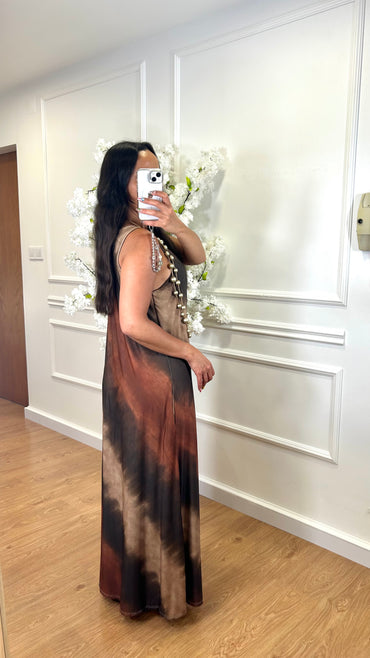 Vestido de Lycra comprido estampado