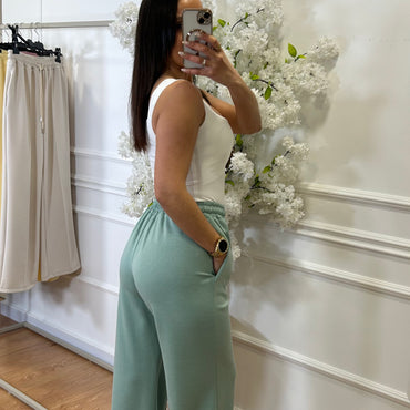 Calça de Fato de Treino Verde Água