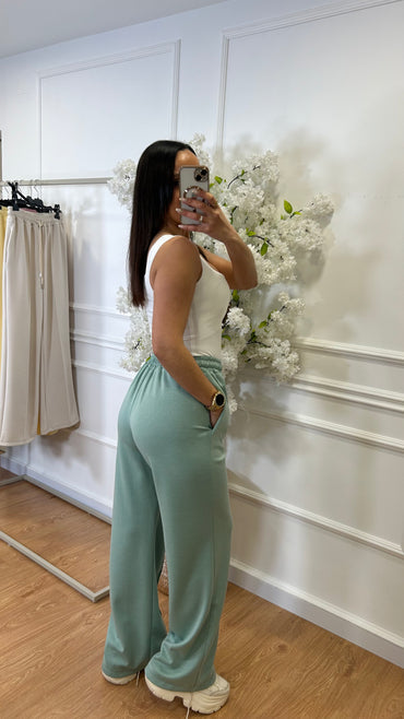 Calça de Fato de Treino Verde Água