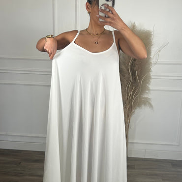 Vestido oversize de alças Branca