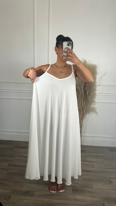 Vestido oversize de alças Branca