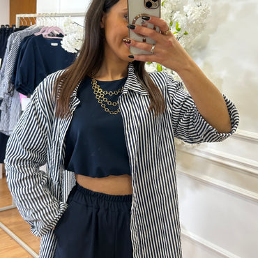 Crop top azul marinho