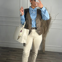 Calça Redial Mom Jeans Bege Pigmentadas