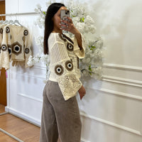 Calça Wide Leg REDIAL Castanha Clara