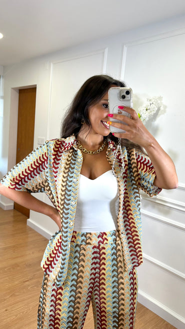 Conjunto camisa de Rede + Pantalona