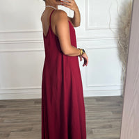 Vestido oversize de alças bordo