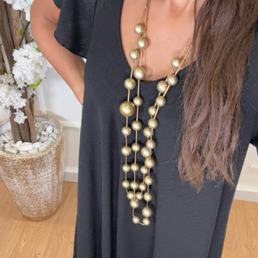 Vestido oversize com folho na manga em Preto