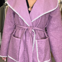 Casaco Pelinho de Cordeiro Lilás