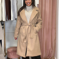 Casaco de Fazenda Midi Camel Texturado