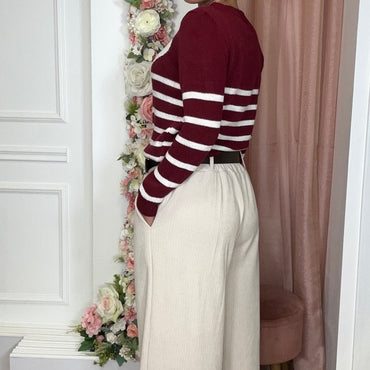 Camisola malha com Coração em Bordeaux