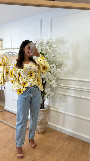 Camisola Croché com Bem-me-quer