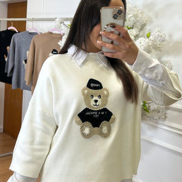 Camisola malha Urso Branco