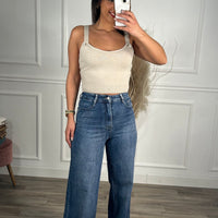 Calça de Ganga Wide Leg REDIAL ganga escura