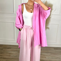 Pantalona riscas rosa