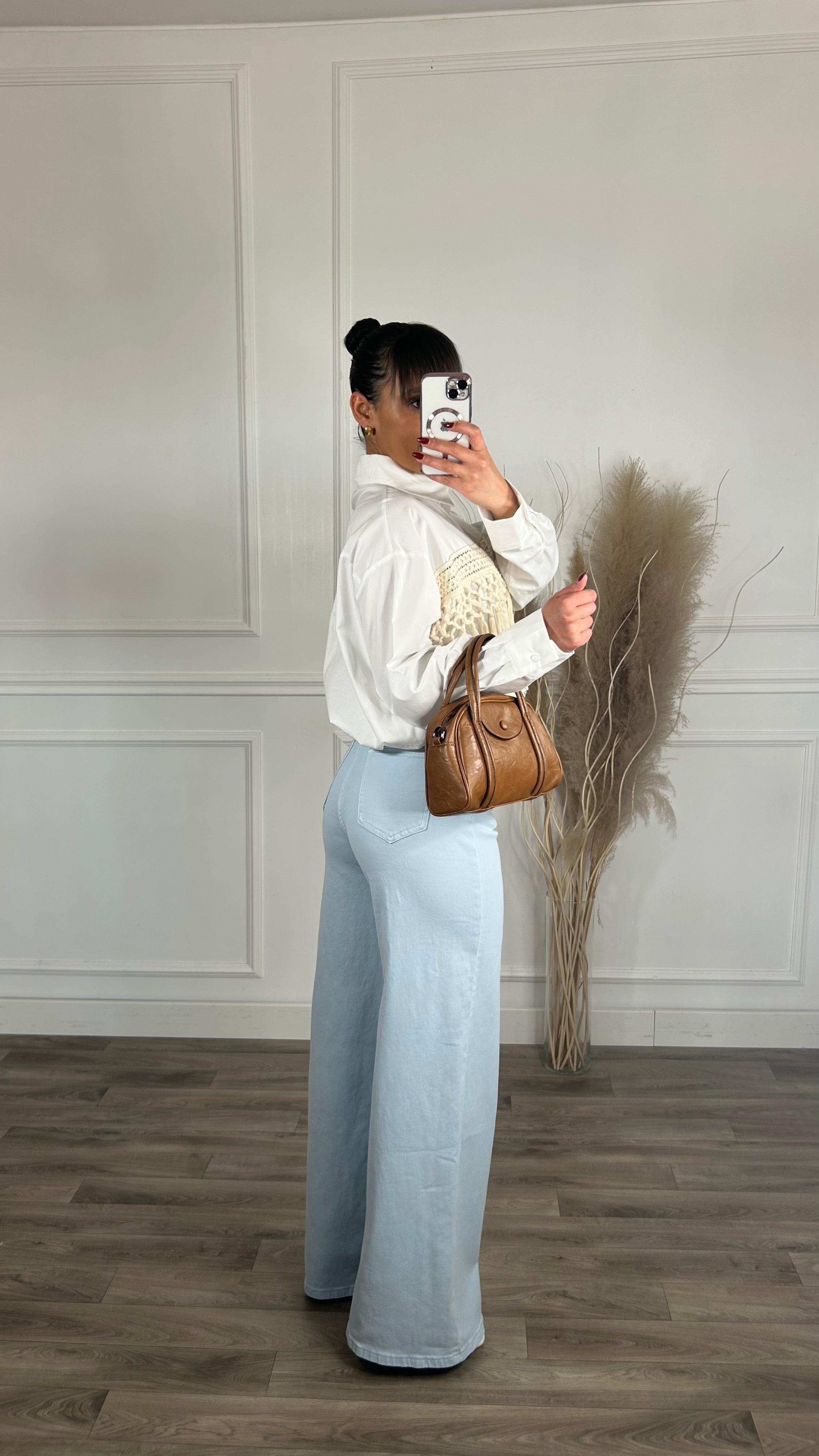 Calça de Ganga Wide Leg REDIAL azul bebé