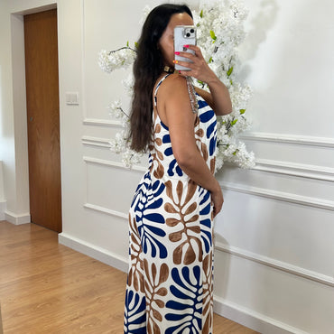 Macacão Lycra Estampado Azul Marinho